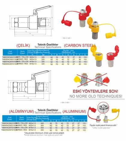 M16-1,5 TIR DORSE ÇELİK HAVA KAPLİNİ SARI FERRO