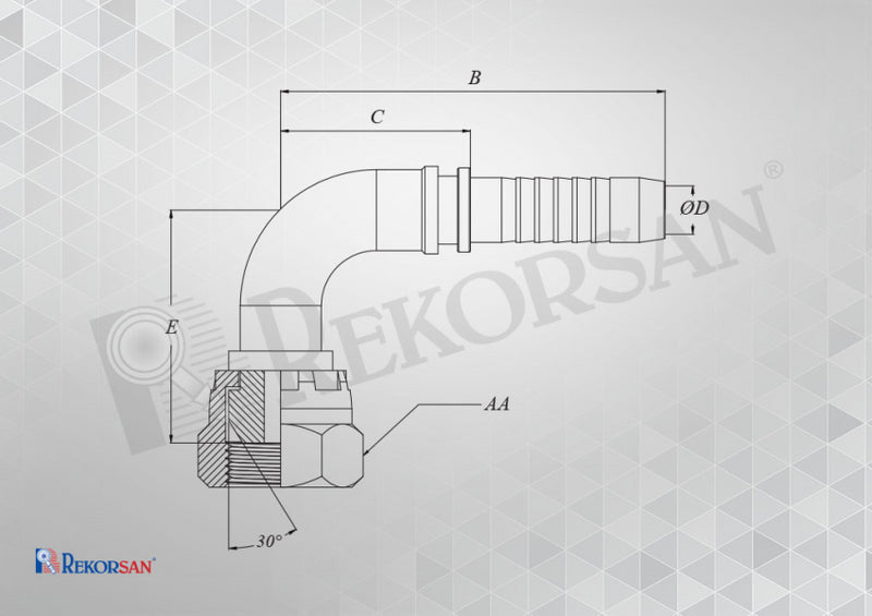 Resmi Galeri görüntüleyicisine yükle, 1-R1-11 HİDROLİK BSP DİRSEK REKOR - Hidrotek Hortum
