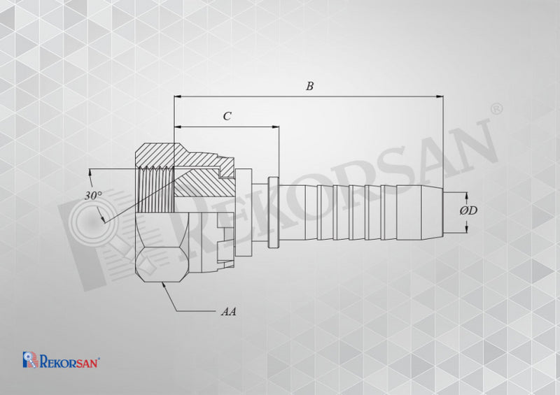 Load image into Gallery viewer, 1-R1-11 HİDROLİK BSP DÜZ REKOR - Hidrotek Hortum
