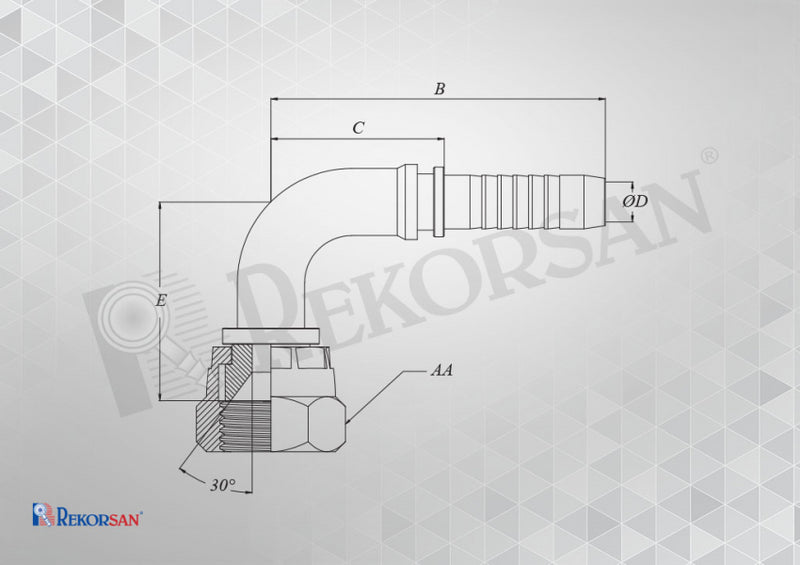 Load image into Gallery viewer, 1-R1-11 HİDROLİK BSP SOMUNLU İÇE HAVŞA DİRSEK REKO - Hidrotek Hortum
