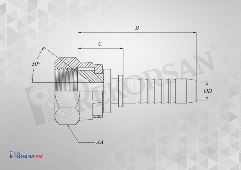 Load image into Gallery viewer, 1-R1-11 HİDROLİK BSP SOMUNLU İÇE HAVŞA DÜZ REKOR - Hidrotek Hortum
