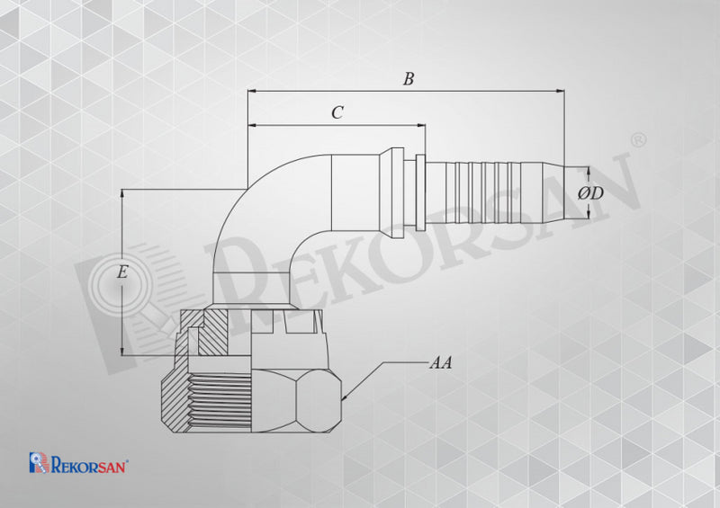 Resmi Galeri görüntüleyicisine yükle, 1/2-R1-14 HİDROLİK ORFS DİRSEK REKOR - Hidrotek Hortum
