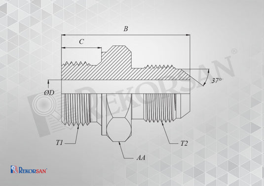 11/2-15/8 HİDROLİK BSP-UNF NİPEL - Hidrotek Hortum