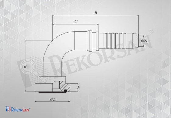 Resmi Galeri görüntüleyicisine yükle, 1-38 HİDROLİK 3000 SERİSİ DİRSEK FLANŞ - Hidrotek Hortum
