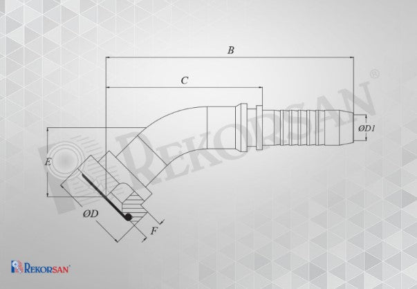 Load image into Gallery viewer, 1-54 HİDROLİK 6000 SERİSİ 45 DER. FLANŞ - Hidrotek Hortum
