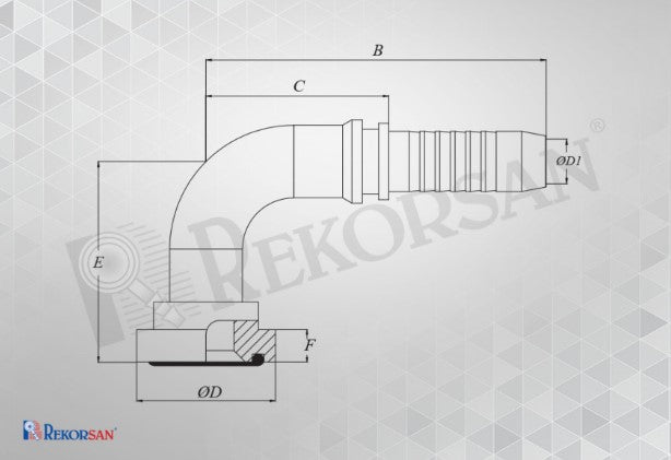 Load image into Gallery viewer, 1/2-32 HİDROLİK 6000 SERİSİ DİRSEK FLANŞ - Hidrotek Hortum
