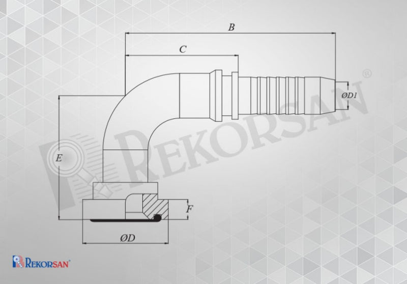 Load image into Gallery viewer, 11/4-63 HİDROLİK 6000 SERİSİ İNCE DİRSEK FLANŞ - Hidrotek Hortum
